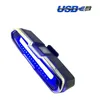 LED Bike Tail Light Red & Blue USB Rechargeable Waterproof Super Bright Multipurpose Emergency Light