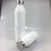 DIY sublimacja 20 unz biała butelka z mlekiem ze stali nierdzewnej podwójnie ścianowa kolba wody przenośne izolowane próżniowe kubki winne
