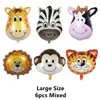 Globos de animales con tema de fiesta, 6 uds., fiesta en la jungla, zoológico, globo de aire de helio, decoraciones para fiesta de cumpleaños, Kit de globos