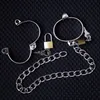 Stainless Steel Handcuffs Ankle Cuffs for Couples Metal Lockable Shackles bdsm Bondage Restraints Adult Game Toys for Men Woman Y200616