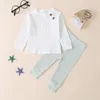 Completi di abbigliamento per neonati Articolo per neonati Top a maniche lunghe + pantaloni 2 pezzi / set Abiti caldi solidi per bambini Abbigliamento casual per bambini M2270