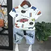 子供リトルボーイズ服セット2020夏のファッション幼児キッドTシャツデニムジーンズショートパンツ服服衣装服衣装服衣装衣装2 3 4 5 6年1