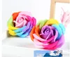 Regenbogen 7 bunte Rosenseifen, Blumen verpackt, Hochzeitszubehör, Geschenke, Event, Partyartikel, Gastgeschenke, Toilettenseife, duftende Badezimmeraccessoires