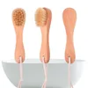 Natural Boar Bristles SPA Facial Brush Face Brushes with Wood Handle Remove Black Dots Rub Face Nail Brush