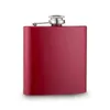 mixed colored 6oz painted stainless steel hip flask with screw cap,customized logo accept colored 6oz painted stainless steel hip flask