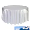 Satin Tablecloth White Black Solid Color For Wedding Birthday Party Table Cover Round Table Cloth Home Decor