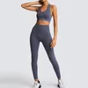 Yoga Set Bra och Leggings Kvinnor Gym Outfit Shaping Kläder Seamless Workout Sportkläder Fitness Sportdräkt