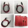 Red color Braided Metal Aux cablesType c Male To 3.5mm Jack Male Car AUX Audio Adapter Cables For Car Speaker Smrart Phone