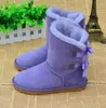 Nuevas botas de nieve para mujer para invierno triple negro castaño rosa azul marino gris beige púrpura moda clásico tobillo bota corta para mujer botines zapatos