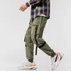 HIP HOP Streetwear Esporte Primavera Outono Black Rock VERDE homens de bolso Harem Pants Fashions Joggers Casual skate calças