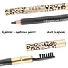 Vattentät ögonbrynspennor med pensel leopard eyeliner 4 färger skugga till ögonbryn metall makeup borste skönhet makeup verktyg4872732