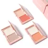 Cmaadu 2 Cores Blush cara Shimmer Bronzeadores Highlighters paleta cosméticos rosto natural corar impermeável Set rubor