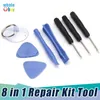 500pcs / lot bricolage outil Réparateur téléphone portable 8 en 1 Kit de réparation Pry Ouverture batterie Remplacer Outils Pentalobe Torx Tournevis plat pour téléphone