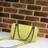 Top 9A Calidad Moda Marmont bolso Verano Estilo Mujer Bolso de hombro Pu Cuero oro plata Cadena Bolsas Cruz cuerpo Color puro Bolso femenino monedero 22 cm 26 cm