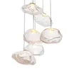 Nordiskt enkelt vardagsrum glas konst hänge ljus kreativ personlighet restaurang bar modell rum utställning hall trappa led hängande lampa
