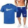 Дизайнерская футболка Polos Summer Cotton Hip-hop Set Мужская футболка с коротким рукавом и шорты Fashion Brand Graphics Высококачественный спортивный костюм для мужчин
