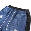 Jeans masculinos tamanho grande calças azuis cintura elástica grande 10xl verão denim algodão shorts estiramento casual roupas homem curto