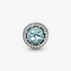 100% 925 Sterling Silver Sparkling Glacier Blue Charms Fit Braccialetto di fascino europeo originale Moda Donna Accessori per gioielli di fidanzamento di nozze