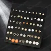 30 stili/set orecchini a bottone creativi donne ragazze moda fiore cristallo strass perla orecchino nuovi orecchini di perle set gioielli regali