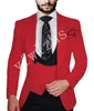 Beau One Button Groomsmen Châle Revers Groom Tuxedos Hommes Costumes Mariage / Bal / Dîner Meilleur Blazer Homme (Veste + Pantalon + Cravate + Gilet) W272