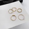 Beautiful and Simple Wave Ring Five-piece Set of Personality Non-adjustable Fashion Tail Ring