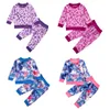 Nyfödd Baby Boy Girl Clothing Set Fashion Tie-Dye Print Långärmad Toppar Byxor 2st Höst Småbarn Spädbarn Gradient Färgkläder M2362