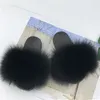 Children Fluffy Fur Slippers Kids Real Fur Slides Girls Flat Indoor Home Slippers Child Furry Slides Baby Plush Flip Flops