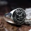 Seal of Solomon Seal Ring Magic Runes 316L Stainless Steel Signet Rings Pagan Amulet Jewelry Size 8133916675