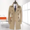 Trenchs d'hommes Hommes Kaki Beige 2022 Automne Slim Sexy Moyen-Long Manteau Hommes Business Vêtements d'extérieur Hommes Vêtements Ceinture S - 9XL1