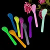 100pcs Cosmetic Spatula spoons Disposable Curved Scoop 13CM Plastic Makeup Mask Cream Spoon Eye Cream Stick Make Up Face Beauty Tool Kits