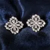 Boucle d'oreille en argent sterling 925 de luxe, bijoux classiques, coupe poire, topaze blanche, diamant CZ, populaire pour femmes, cadeau de mariage