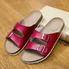 Couleurs mélangées Buckle Cork Sandalias Femme Slip On Casual Flipflop Cork Gladiator Sandals Femmes Pantoufles Plates Amoureux Cadeau Chaussures Chaussures O3Dk #