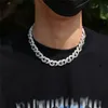 Hip Hop Iced Out Cubic Zircon Collar infinito Collar de cadena de eslabones cubanos Collares para hombre chapados en oro y plata