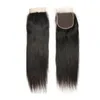 Peruaans menselijk haar 4X4 vetersluiting Body Wave recht 1020 inch met babyhaar driedelige Whloe topsluitingen7217180