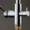 Dubbelhandtag Kök 3 Way Water Filter Mixer Tap Sink Flow Modern Flexibel Chrome Kran