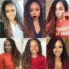 Ombre Kręcone Szydełka Włosy Syntetyczne Oplatanie Włosów Rozszerzenia Bogini Faux Locs 18 cali Miękkie Dreads Dreadlocks Fala Wave Dreads