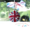 Heißer Bling Auto Rückspiegel Anhänger Kristall Ball Strass Hängen Ornament Für Mini Cooper Auto Charme Dekoration Zubehör
