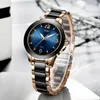 SUNKTA Moda Mujer Relojes Señoras Top Marca de Lujo Cerámica Rhinestone Deporte Reloj de Cuarzo Mujeres Azul Pulsera Impermeable Reloj CX200720