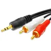 5Ft 1.5m 3.5mm to 2 RCA Stereo Audio cables Male Jack AV 2RCA aux Cable Connectors