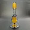 5.9Inch glass water bongs hookahs Inline Recycler dab rig Yellow morning glory heady for smoking accessories