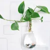 Klare Kletterwand-Glas-Blumenvase, Wassertropfenform, Luftpflanzen, Terrarium, Blumen-Hängevasen für Weihnachtsschmuck, Heimdekoration