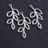 100 Uds. Conectores de rama de flor chapados en plata antigua para fabricación de joyas accesorios DIY Craft 22x41mm