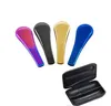 9色新しい創造的なスプーンの旅の管の携帯用メタルハーブの喫煙パイプアクセサリーギフトボックスの水ギフト