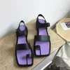 Taro Purple Flip-Flop Sandały Kobiece Sandały z kwadratową głową i grubymi obcasami Lato pasujące do niskiego obcasu butów Gladiator