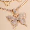 Retro Style Multi-layer with Full Rhinestone Butterfly- Shaped Pendant Charms Statement Necklace Choker Fashion Jewelry