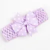 Baby Kids Grosgrain Dovetail Ribbon Bowknot Headbands Girls Bow Dot Hairbands Knit Headwrap Girls Hair Accessories 2 Styles 45 Colors M2377