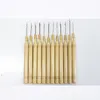 Wooden Handle Hook Needles Micro Rings Needle Hairdressing Styling Hair Tools For Ring Hair Extensions