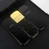 Fashion Metal Signature Mobile Phone Unlocked Classic Design Metal Frame dual sim Card GSM FM radio MP3 senior Bar Gold Black 8800 Cellphone