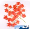 Folha de bordo vermelha verde folha de prata de prata folha esqueleto folhas artificiais seda folhas artificiais ramo maple 12pcs / lote ap003