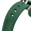 Bande de montre en silicone en caoutchouc de 21 mm 20 mm pour le rôle de la mer de profondeur en acier imperméable Déploiement Boucle Black Blue Green GMT Strap257m